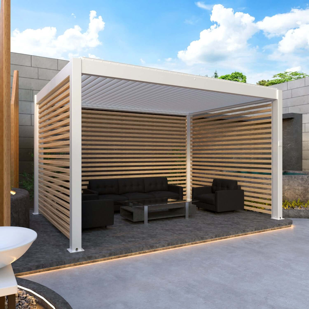 Bon Pergola Premium Slat Aluminum Fencing - Villa Pergola